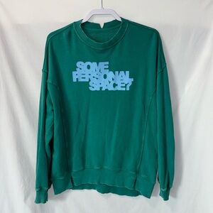 Aerie The Chill “Some Personal Space?” oversized sweatshirt with distressing